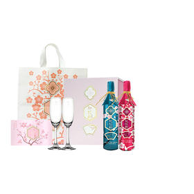 【泸州老窖酒名堂】12度桃花醉果酒 500ml*2+香槟杯组合装