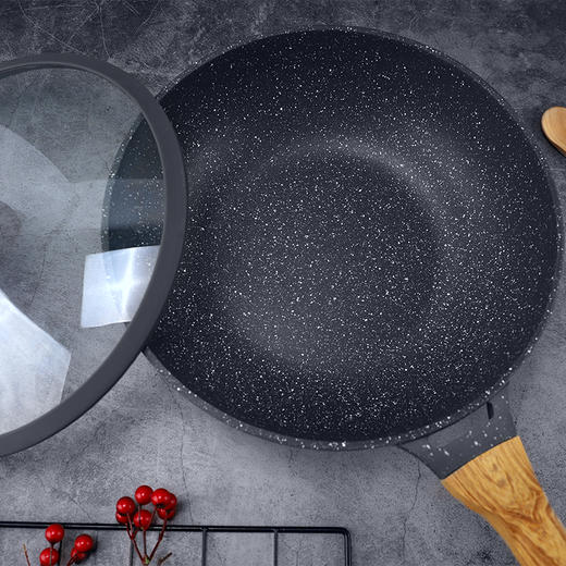 【赠锅铲锅盖】巴本豪森麦饭石炒锅——好用健康的不沾炒锅 商品图1