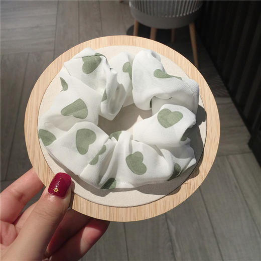 【网红ins雪纺布艺大肠圈】女韩版可爱爱心扎发发圈时尚饰品森女系 商品图4