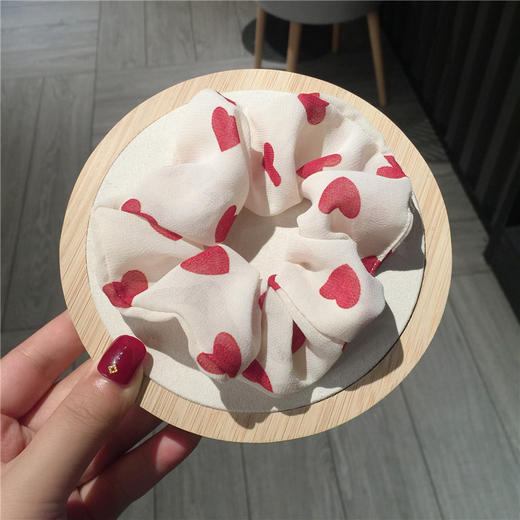 【网红ins雪纺布艺大肠圈】女韩版可爱爱心扎发发圈时尚饰品森女系 商品图8