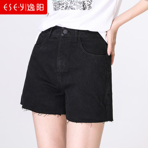 逸阳牛仔短裤女2020夏季新款宽松显瘦百搭睫毛裤脚A字阔腿三分裤 2395 商品图2