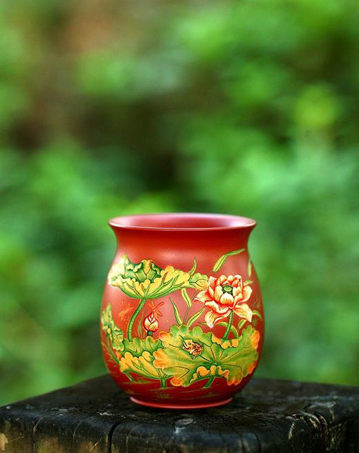 【陈泰源】【红色荷花中号杯】主人杯 商品图8