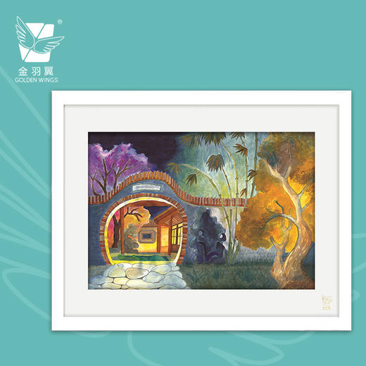 装饰画《庭院深深》 金羽翼残障小艺术家手绘作品 复制画/原画 商品图0