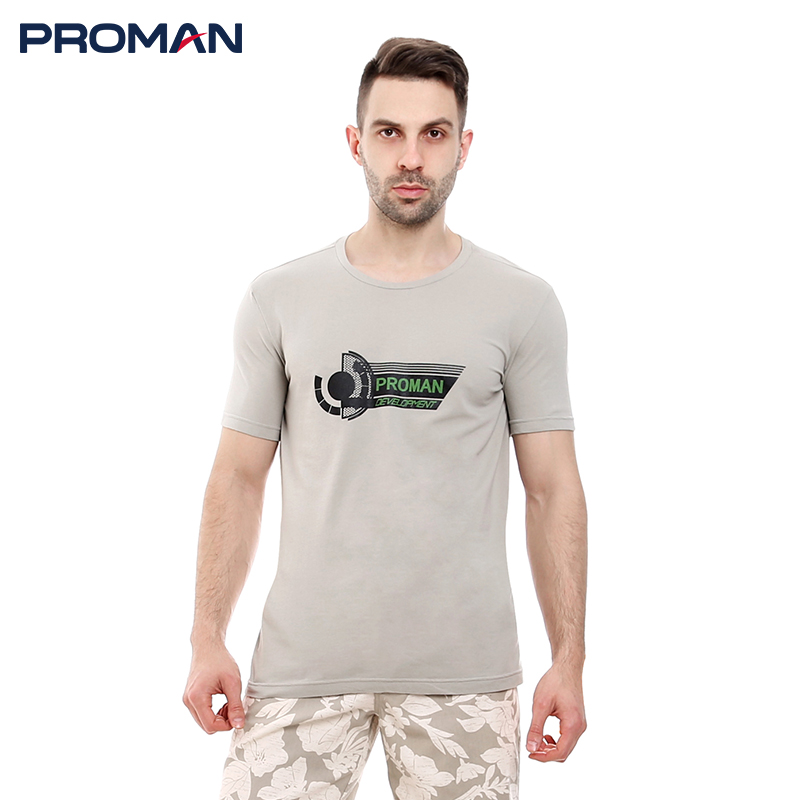 豪门男士棉氨舒适透气圆领T恤短袖衫