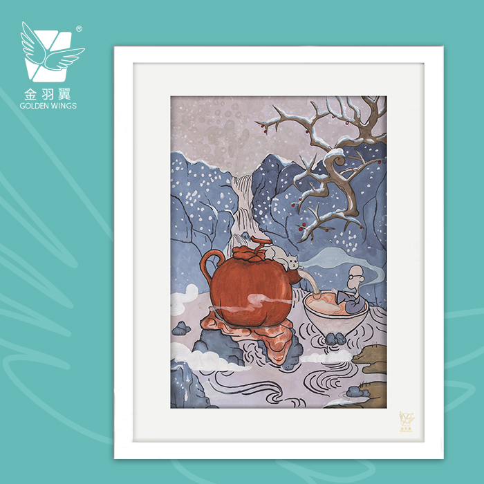 装饰画《偷得浮生半日闲》 金羽翼残障小艺术家手绘作品 复制画/原画