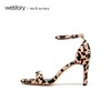 westory2020新款豹纹高跟凉鞋女粗跟性感复古优雅女鞋W29BG60042 商品缩略图2