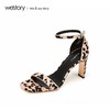 westory2020新款豹纹高跟凉鞋女粗跟性感复古优雅女鞋W29BG60042 商品缩略图0