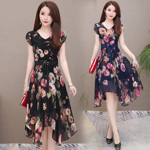 MZ-MZ4023很仙的法国小众碎花雪纺连衣裙新款流行女装长裙WY 商品图0
