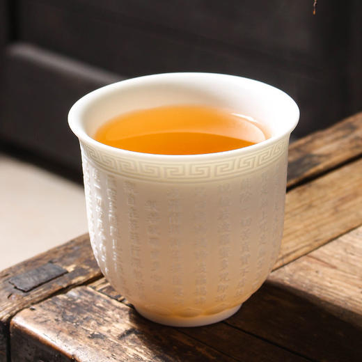 白瓷羊脂玉功夫茶杯 | 心经杯百福陶瓷杯 商品图2