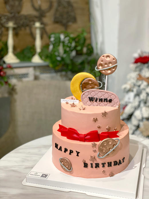 宝宝生日手工翻糖蝴蝶结奶油蛋糕 商品图0