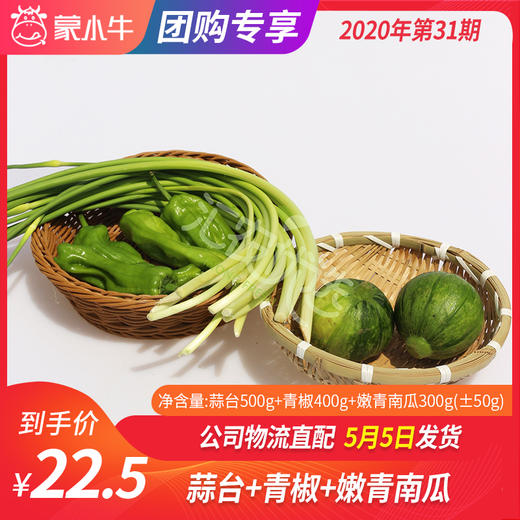 【团长】蒜台500g+青椒400g+嫩青南瓜300g（±50g） 商品图0