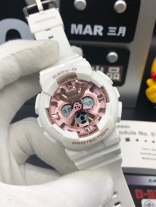 原单卡西欧baby女款BA-120抬手灯卡西欧G-SHOCK--经典防震表盘设计 商品图2