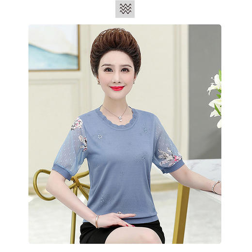 ★女士妈妈花边领夏款上衣 商品图2