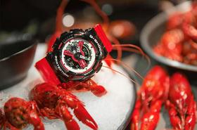 新款现货 卡西欧G-SHOCK罗志祥代言硬碰硬黑红小龙虾GA-110RB-1A