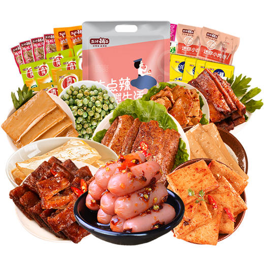 盐津铺子零食大礼包休闲食品小吃辣条豆干辣味鱼豆腐整箱 商品图4