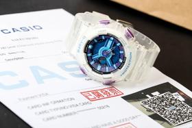 卡西欧女款热卖款，GA-110，*  * 世界时间（48个小时）； * 秒表（精确到1/1000秒）； * 倒计时； * 闹铃； * 间歇响报； * 全自动日历； * 12/24小时时制。