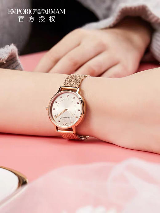 Armani阿玛尼正品 编织钢带手表镶钻女士手表AR11129 商品图5
