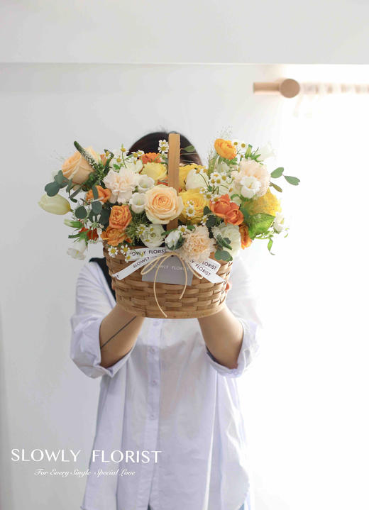 暖橙手提花篮 商品图4