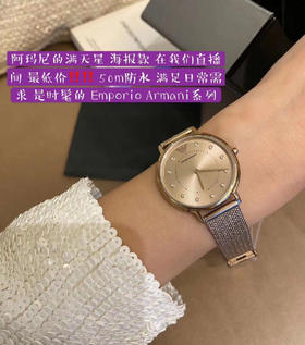 Armani阿玛尼正品 编织钢带手表镶钻女士手表AR11129