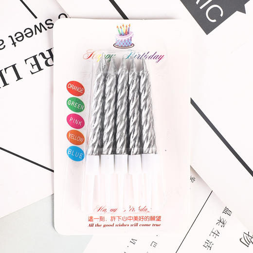 螺纹蜡烛 金色/银色 商品图1