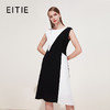 EITIE爱特爱夏季新款女装品牌中长裙黑白拼接设计雪纺连衣裙5907657 商品缩略图0
