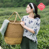 绽放E213朵/静音/原创亚麻圆领短袖上衣文艺印花T恤衬衫女夏新款 商品缩略图1