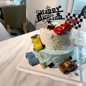 宝宝生日汽车总动员摆件奶油蛋糕