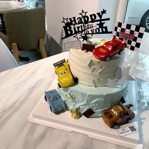 宝宝生日汽车总动员摆件奶油蛋糕 商品图0