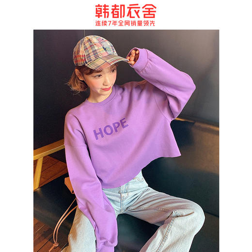 韩都衣舍2019秋季新款韩版女装宽松上衣ins潮短款卫衣LU8812荃 商品图0