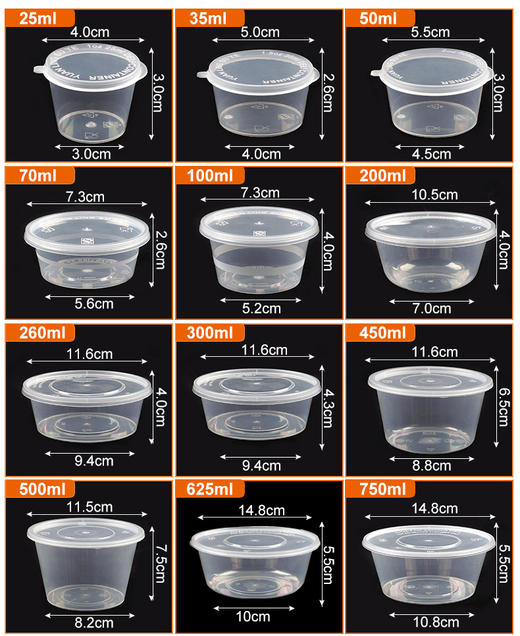 特绿洁(加厚) 450ml 圆汤碗(配盖) 50个*9条  透明/黑色  四果汤、烧仙草、豆花、清汤打包碗 商品图3