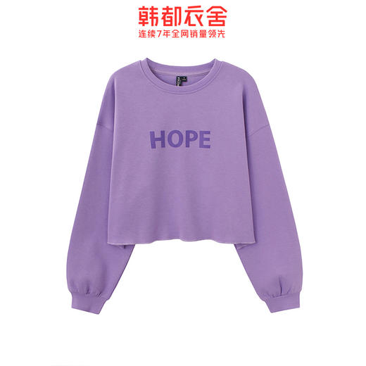 韩都衣舍2019秋季新款韩版女装宽松上衣ins潮短款卫衣LU8812荃 商品图4