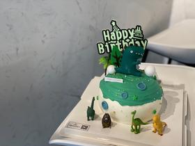 圆形蛋糕宝宝生日恐龙奶油蛋糕