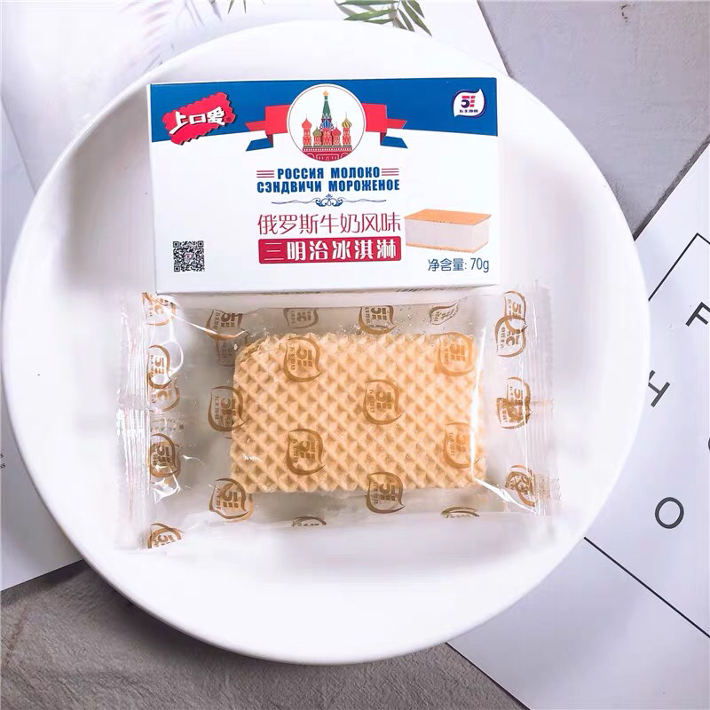 五丰上口爱俄罗斯牛奶风味三明治奶白兔黑糖珍珠奶茶雪糕