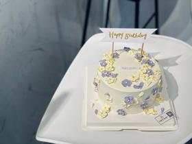 韩式裱花女士母亲生日奶油霜花朵奶油蛋糕