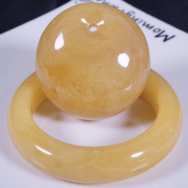 【俄料蜜糖花蜡手镯套装】俄料浓郁蜡,醇厚同心镯 焦糖浓郁蜡,纹路