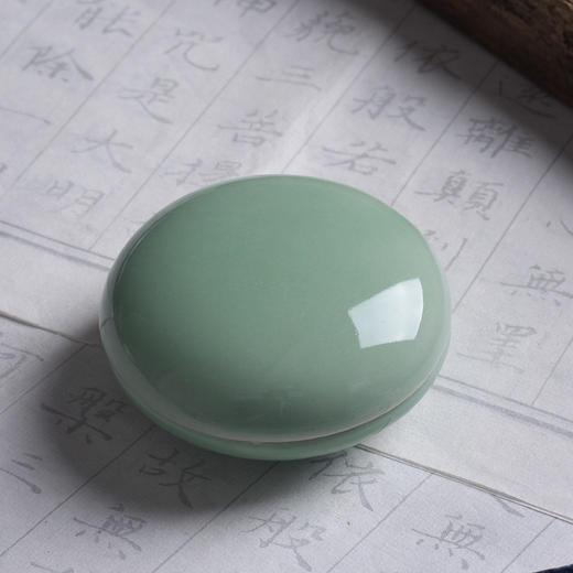 手工冰裂瓷器  装书法绘画精美陶瓷印泥盒 商品图3