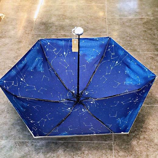 优品堂“星空旅行” 五折银胶内花超轻太阳伞遮阳防紫外线伞 商品图1