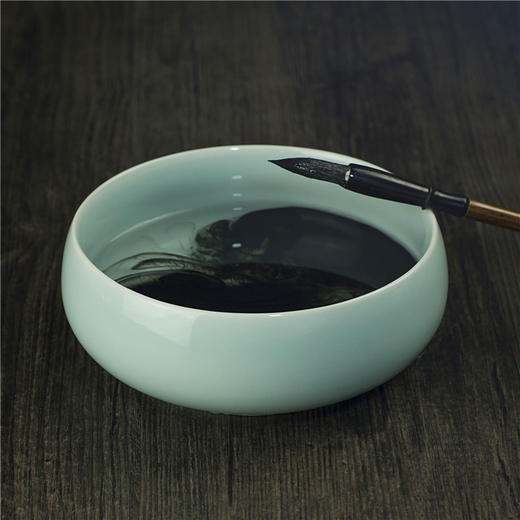 龙泉青瓷仿古笔洗，陶瓷毛笔水盂文房四宝 商品图2