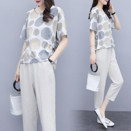 DD-3387棉麻新款洋气减龄时尚休闲小个子显高搭配两件套 商品图2