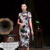 QH-JYJ01-12新款精工中长复合丝绸双层旗袍 商品缩略图0
