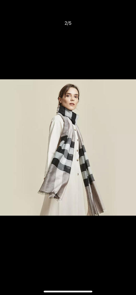 网易严选 80%羊毛20%桑蚕丝混纺男女款围巾四季可用Burberry代工厂 商品图3