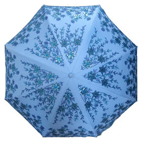 优品堂“花香拂柳”刺绣二折太阳伞遮阳防紫外线晴雨两用伞