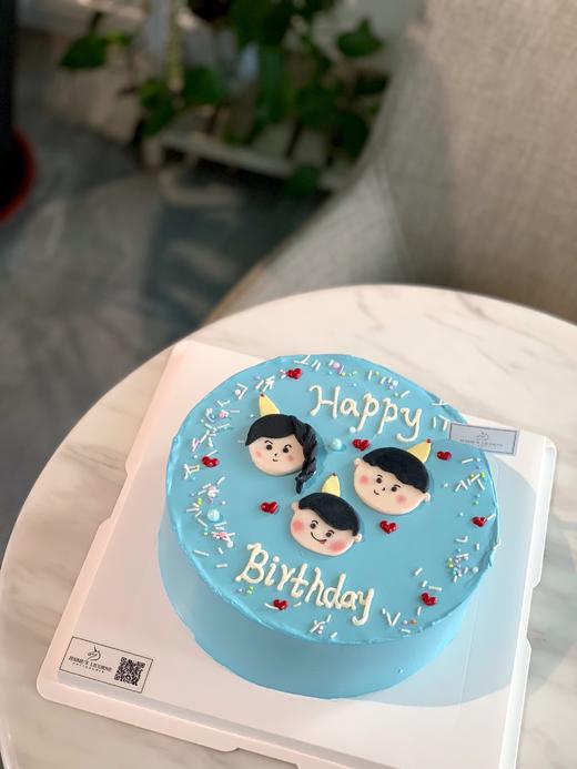 简约手工翻糖糖牌头像生日蛋糕一家人 商品图0
