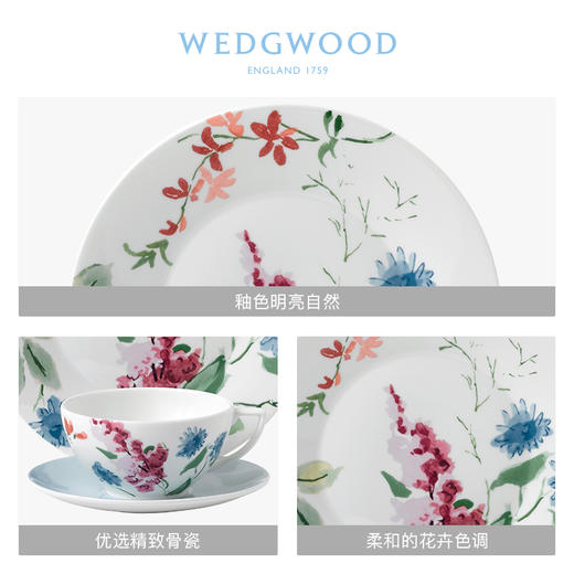 WEDGWOOD玮致活花舞蓝色杯碟盘三件组骨瓷咖啡茶杯碟餐盘礼盒套装 商品图2