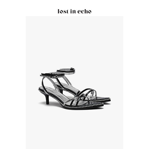 lost in ehco设计师女鞋 2020时尚新款珍珠沿条尖头细带凉鞋 商品图1