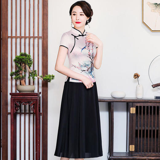 LYR-2095新款中式复古唐装上衣两件套 商品图0