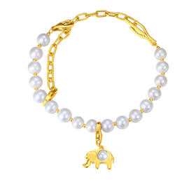 太平有象 珍珠金色手链
