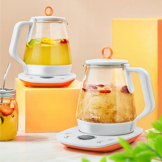 【美的MK-GE1506】美的（Midea）养生壶电水壶热水壶烧水壶多功能花茶壶电茶壶煮水壶煮茶器1.5L玻璃开水壶MK-GE1506c 商品图1
