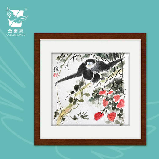 装饰画《赏秋》 金羽翼残障小艺术家手绘作品 复制画/原画 商品图0