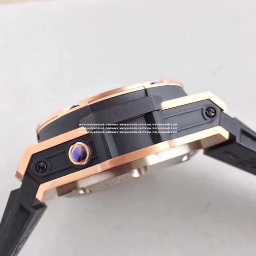 V6恒bao（宇舶）731.OX.1170.RX，系列：王者至尊4000米，48毫米,男士，密底，精钢镀18k黄金，HUB1401全自动机械机芯，蓝宝石水晶玻璃，橡胶表带，防水600米。 商品图5